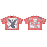 Rare Peace Angel Warrior Oversized Graphic Tee — Washed Pink