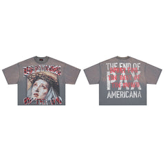 Rare Peace "The Beginning of the End" Oversized Graphic Tee — Washed Grey