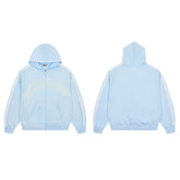 Rough Play Varsity Stripe Oversized Zip Hoodie
