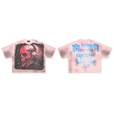 Rare Peace No Longer Human Oversized Graphic Tee — Pink