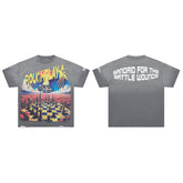 Rough Play Bandaid for the Battle Wounds Oversized Graphic Tee — Washed Grey