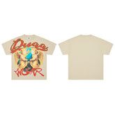 DUAA Twin Angels Oversized Graphic Tee — Sand