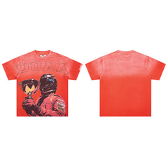 DUAA Champion Racer Oversized Graphic Tee — Red