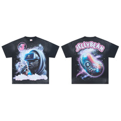 Jellybean VR Vision Oversized Graphic Tee — Washed Black