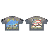 Rare Peace SOS The End Of An Era Crop Tee — Washed Grey