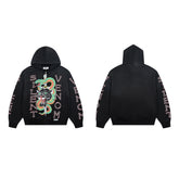 DUAA Silent Venom Oversized Zip Hoodie — Black