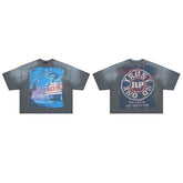 Rare Peace America First Oversized Graphic Tee — Washed Grey