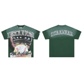 DUAA Wear Life Is A Sport Oversized Graphic Tee — Forest Green