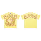 DUAA Wear Peace Earth Oversized Graphic Tee — Yellow