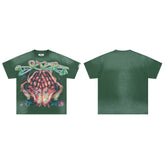 DUAA Guide Me Protect Me Oversized Graphic Tee — Forest Green