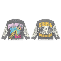 Rough Play Your Soul Is Mine Oversized Long Sleeve — Grey