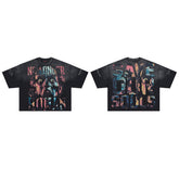Rare Peace No Longer Human Oversized Graphic Tee — Washed Black