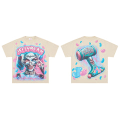 Jellybean Miss Mayhem Oversized Graphic Tee — Washed Beige