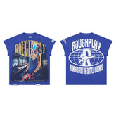 Rough Play Bandaid for the Battle Wounds Oversized Graphic Tee — Royal Blue