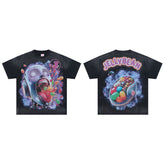 Jellybean Android Oversized Graphic Tee — Washed Black
