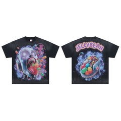 Jellybean Android Oversized Graphic Tee — Washed Black