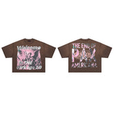 Rare Peace Welcome To The Dark Age 2.0 Oversized Graphic Tee — Brown
