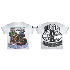 Rough Play New York Liberty Oversized Graphic Tee — White