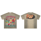 DUAA Top Duaa USA All Star Team Oversized Graphic Tee — Washed Khaki