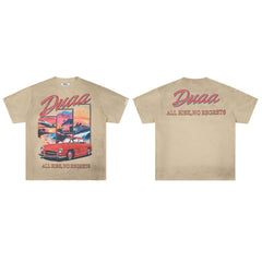 DUAA All Risk No Regrets Oversized Graphic Tee — Sand