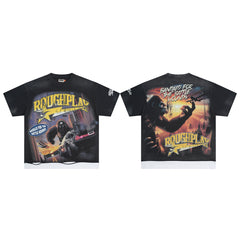 Rough Play King Kong Oversized Graphic Tee — Black