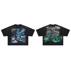Rare Peace Decals Oversized Graphic Tee — Washed Black