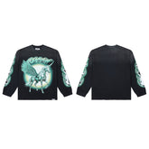 DUAA Pegasus Oversized Long Sleeve Tee — Black