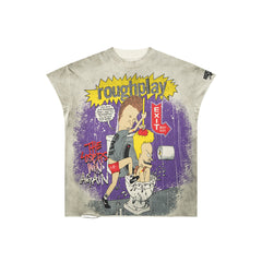 Rough Play The Losers Win Again Oversized Graphic Tee — Grey