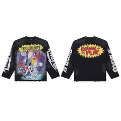 Rough Play The Losers Win Again Oversized Long Sleeve — Black