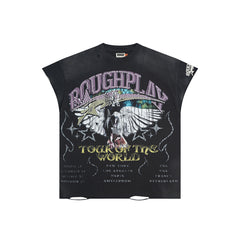 Rough Play Tour of the World Oversized Graphic Tee — Black