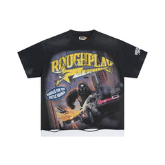 Rough Play King Kong Oversized Graphic Tee — Black