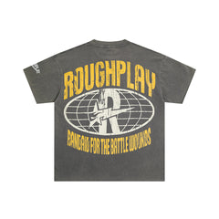 Rough Play Your Soul Is Mine Oversized Graphic Tee — Grey