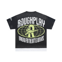 Rough Play Skull Rapper Oversized Graphic Tee — Black