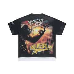 Rough Play King Kong Oversized Graphic Tee — Black