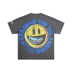 Rough Play Skull Batter Oversized Graphic Tee — Grey