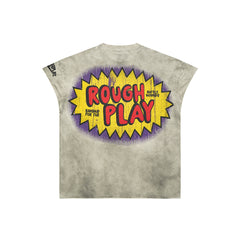 Rough Play The Losers Win Again Oversized Graphic Tee — Grey