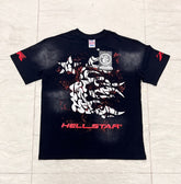 Hellstar Vintage Wash Claw & Star Graphic Oversized T-Shirt - Black