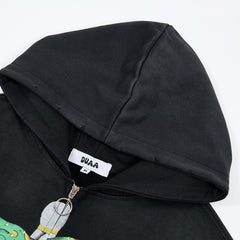 DUAA Silent Venom Oversized Zip Hoodie — Black