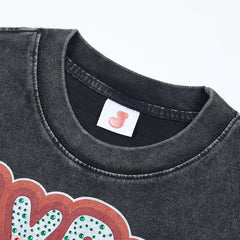 Jellybean Doctor Bean Oversized Graphic Tee — Washed Black