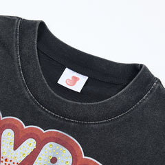 Jellybean Nuke Oversized Graphic Tee — Washed Black