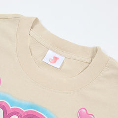 Jellybean Miss Mayhem Oversized Graphic Tee — Washed Beige