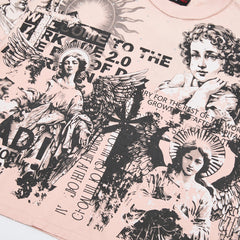Rare Peace Statues Oversized Graphic Tee — Pink