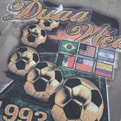 DUAA Wear World Cup 1993 Oversized Graphic Tee — Washed Grey