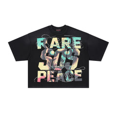 Rare Peace Save Our Souls Oversized Graphic Tee — Black