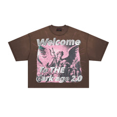 Rare Peace Welcome To The Dark Age 2.0 Oversized Graphic Tee — Brown