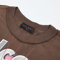 Rare Peace Welcome To The Dark Age 2.0 Oversized Graphic Tee — Brown