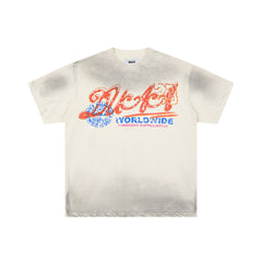 DUAA Worldwide Constant Supplication Oversized Graphic Tee — Cream