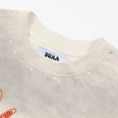 DUAA Worldwide Constant Supplication Oversized Graphic Tee — Cream