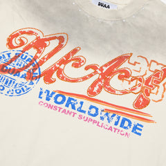 DUAA Worldwide Constant Supplication Oversized Graphic Tee — Cream