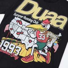 DUAA Global Run Club 1993 Oversized Graphic Tee — Black